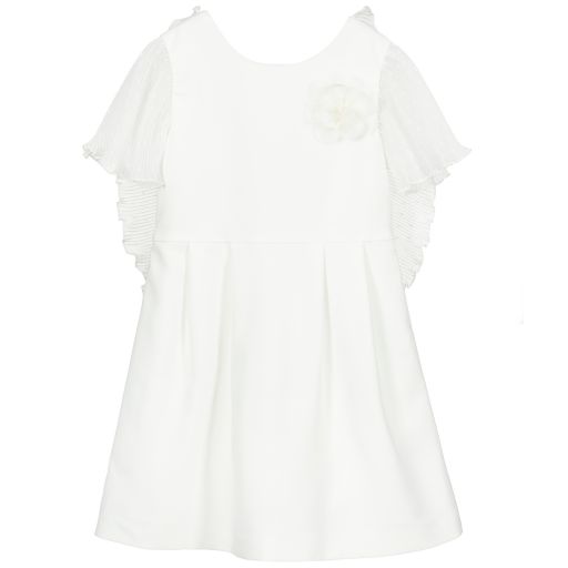 Charabia-White Crêpe Wings Dress  | Childrensalon Outlet