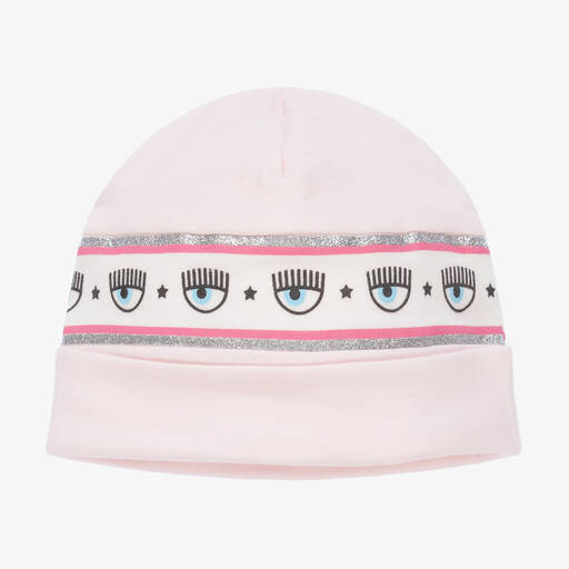 Chiara Ferragni Kids-Baby Girls Pink Cotton Hat | Childrensalon Outlet