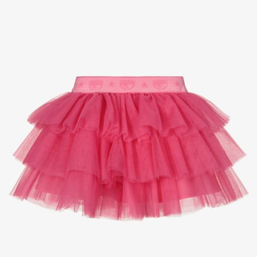 Chiara Ferragni Kids-Розовая юбка из тюля для малышек | Childrensalon Outlet