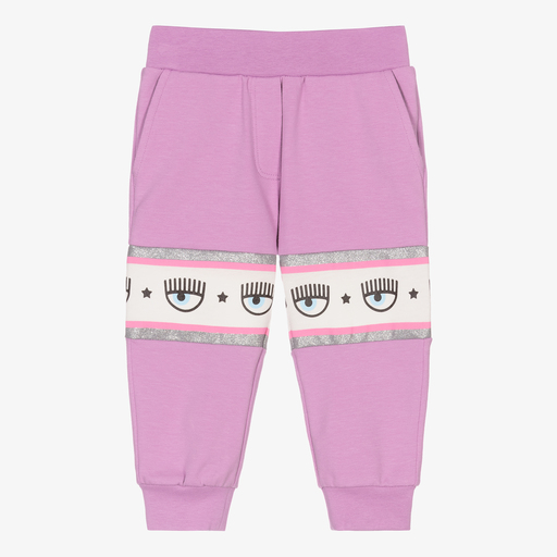 Chiara Ferragni Kids-Baby Girls Purple Logo Joggers | Childrensalon Outlet