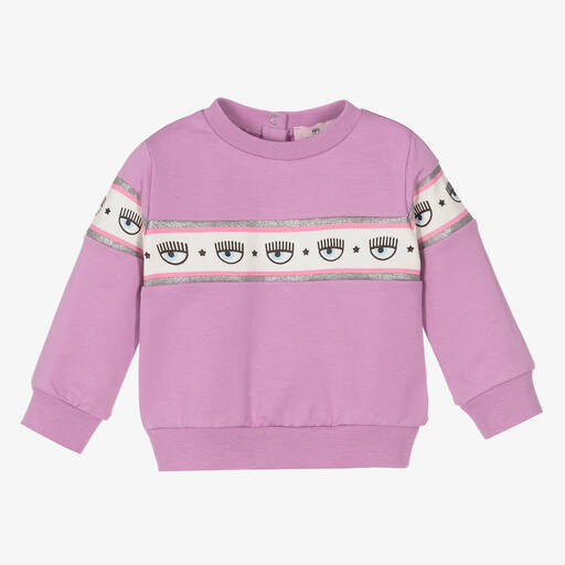 Chiara Ferragni Kids-Фиолетовый свитшот для малышек | Childrensalon Outlet