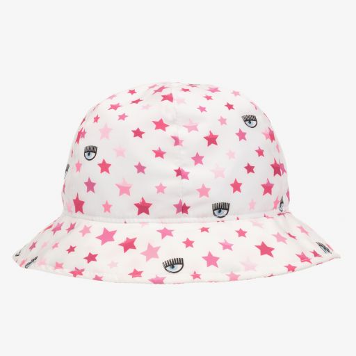 Chiara Ferragni Kids-Baby Girls White Eyestar Hat | Childrensalon Outlet