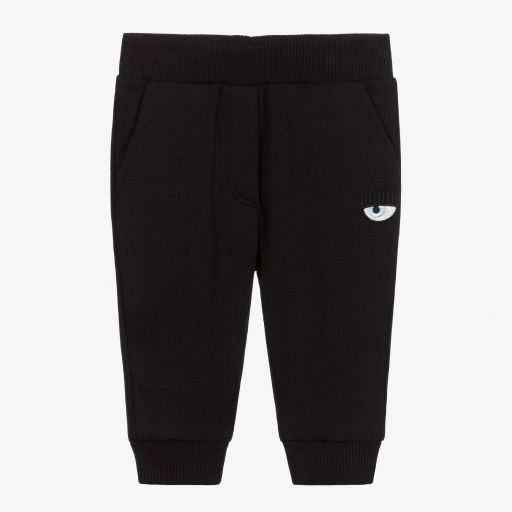Chiara Ferragni Kids-Black Logo Jersey Joggers | Childrensalon Outlet