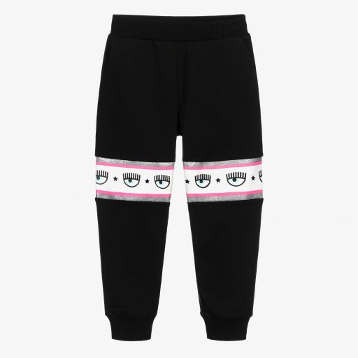 Chiara Ferragni Kids-Black Logo Jersey Joggers | Childrensalon Outlet