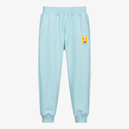 Chiara Ferragni Kids-Girls Blue Cotton Joggers | Childrensalon Outlet