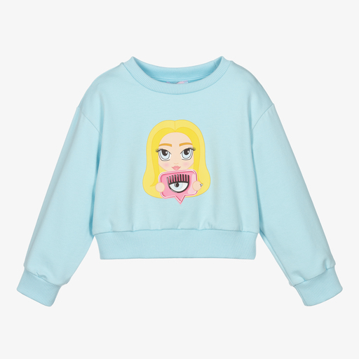 Chiara Ferragni Kids-Girls Blue Mascotte Sweatshirt | Childrensalon Outlet