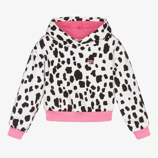Chiara Ferragni Kids-Girls Ivory Dalmatian Hoodie | Childrensalon Outlet