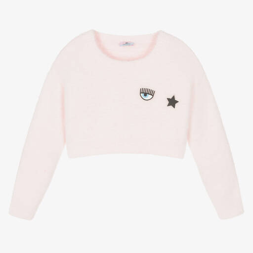Chiara Ferragni Kids-Girls Pink Eyestar Sweater | Childrensalon Outlet