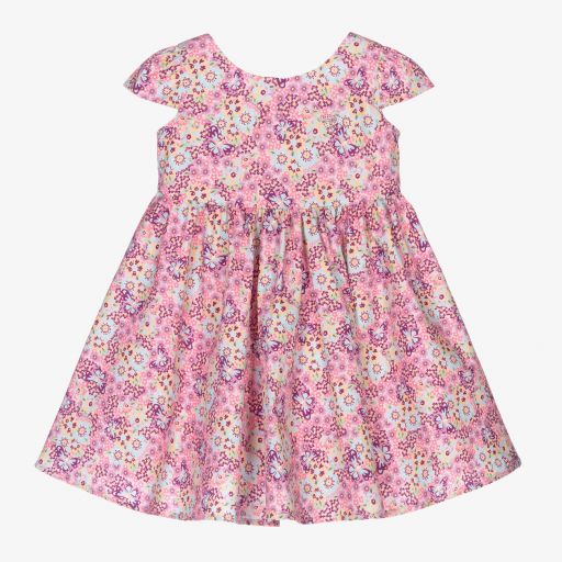 Chiara Ferragni Kids-Girls Pink Floral Cotton Dress | Childrensalon Outlet