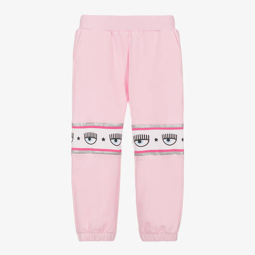 Chiara Ferragni Kids-Girls Pink Logo Cotton Joggers | Childrensalon Outlet