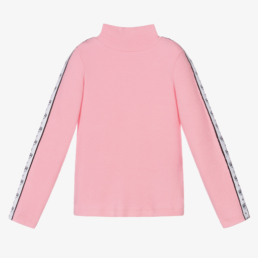 Chiara Ferragni Kids-Girls Pink Logo Turtleneck Top | Childrensalon Outlet