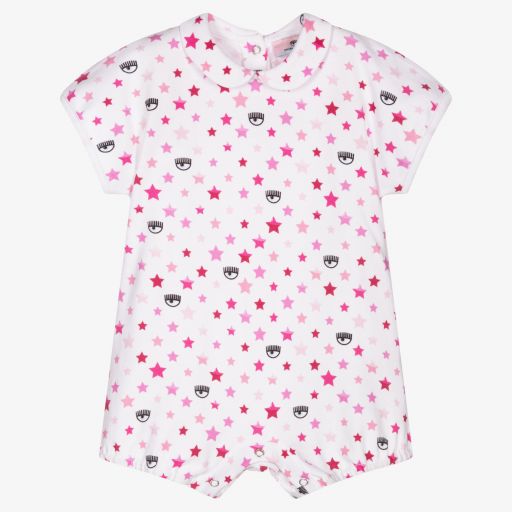 Chiara Ferragni Kids-Combi-short blanc à motif | Childrensalon Outlet