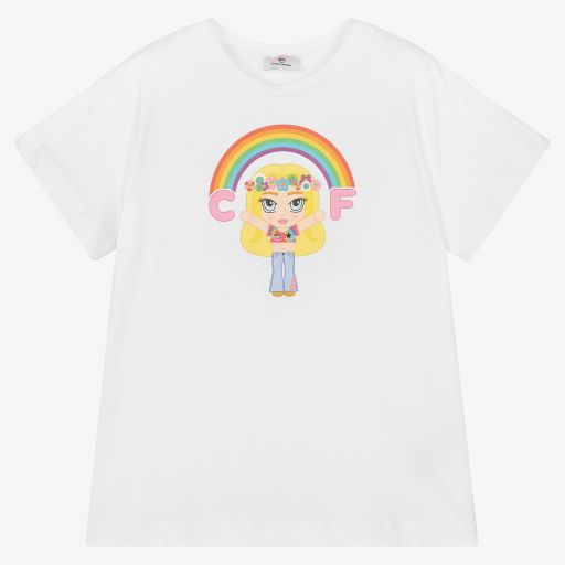 Chiara Ferragni Kids-Girls White Mascott T-Shirt | Childrensalon Outlet
