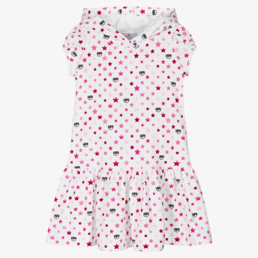 Chiara Ferragni Kids-Girls White & Pink Logo Dress | Childrensalon Outlet