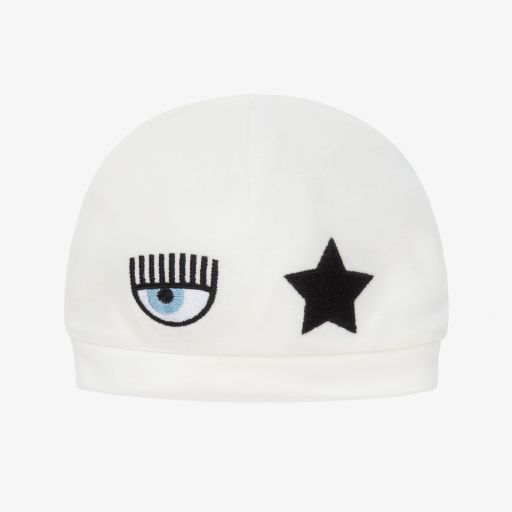 Chiara Ferragni Kids-Ivory Logo Layette Hat | Childrensalon Outlet