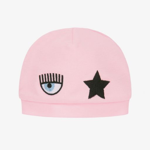 Chiara Ferragni Kids-Pink Logo Layette Hat | Childrensalon Outlet