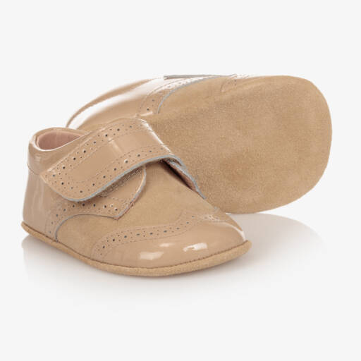 Children's Classics-Beige Leather Infant Shoes | Childrensalon Outlet