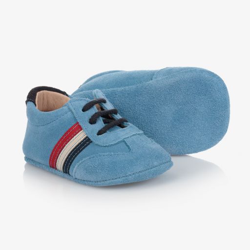 Children's Classics-حذاء شامواه لون أزرق لمرحلة قبل المشي للأطفال | Childrensalon Outlet