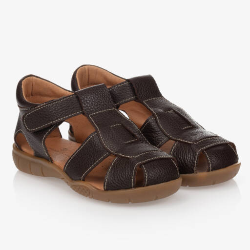Children's Classics-Boys Soft Brown Leather Sandals | Childrensalon Outlet