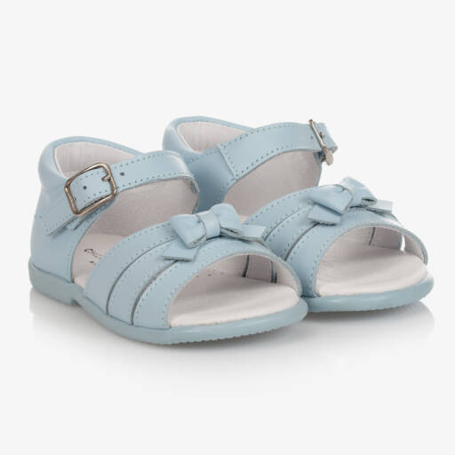 Children's Classics-Мягкие кожаные сандалии голубого цвета для девочек | Childrensalon Outlet