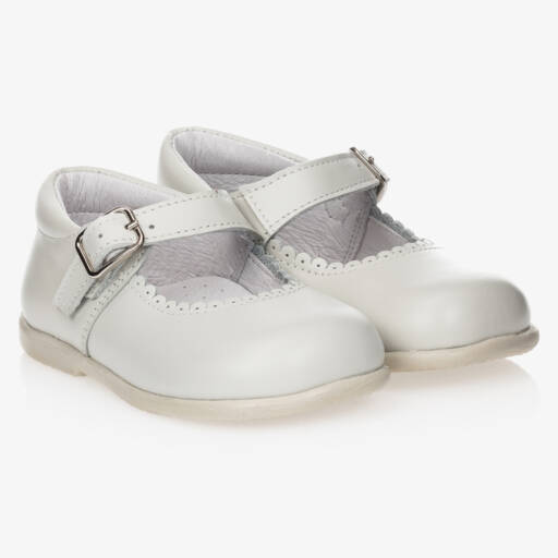 Children's Classics-Girls Cream Leather Mary Janes | Childrensalon Outlet