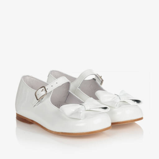 Children's Classics-Girls Elegant White Bow Shoes | Childrensalon Outlet