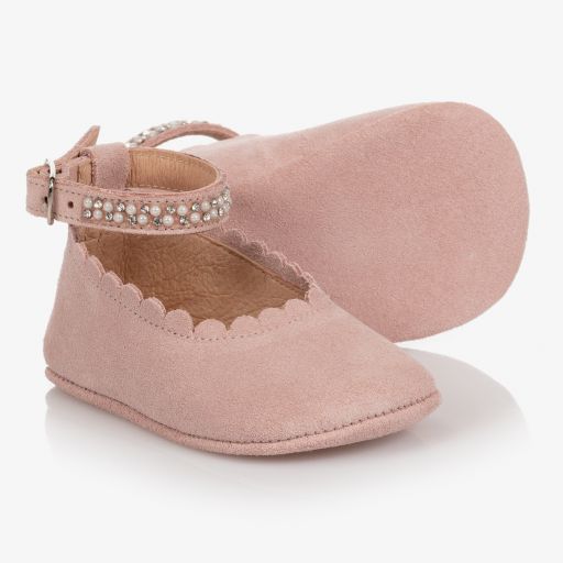 Children's Classics-Pink Suede Pre-Walker Shoes | Childrensalon Outlet