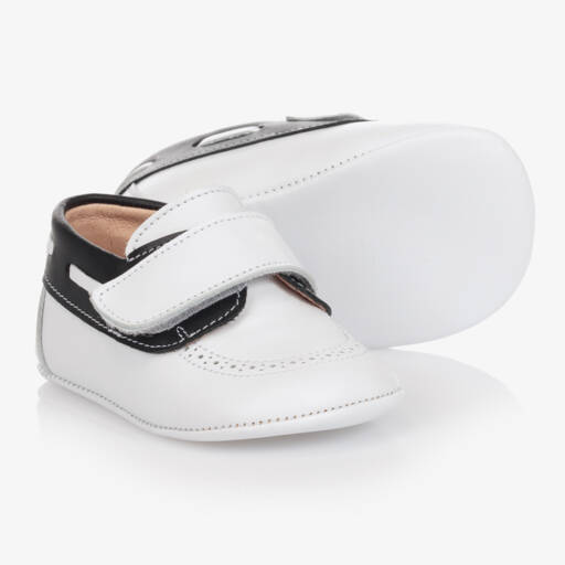 Children's Classics-White Leather Baby Deck Shoes | Childrensalon Outlet
