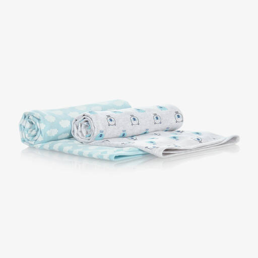 Childrensalon Essentials-Blue Organic Cotton Blankets (2 Pack) | Childrensalon Outlet