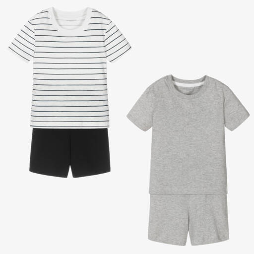 Childrensalon Essentials-Boys Blue & Grey Organic Pyjamas (2 Pack) | Childrensalon Outlet