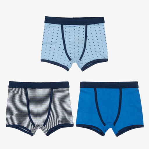Childrensalon Essentials-Boys Blue Organic Cotton Briefs Set | Childrensalon Outlet