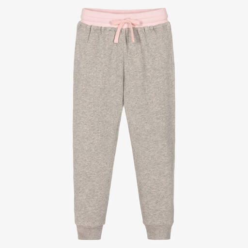 Childrensalon Essentials-Girls Grey Organic Cotton Joggers | Childrensalon Outlet