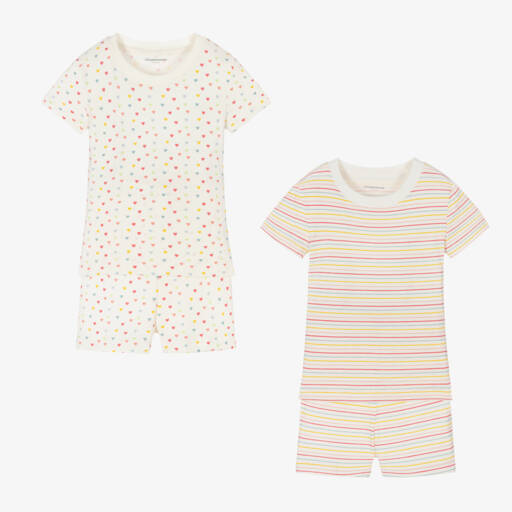 Childrensalon Essentials-Girls Ivory Organic Cotton Short Pyjamas | Childrensalon Outlet