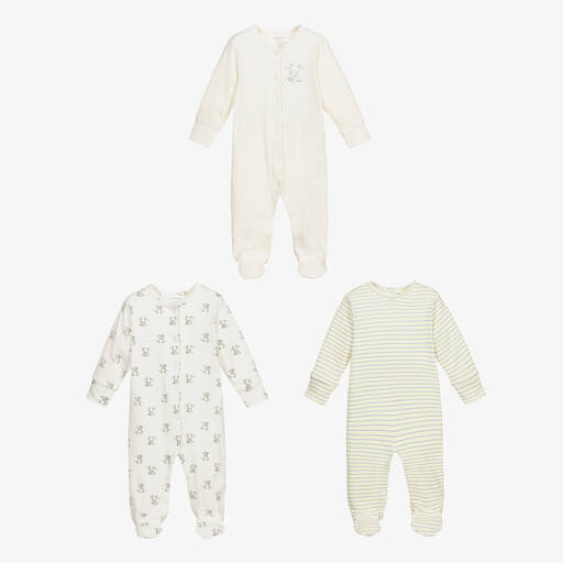 Childrensalon Essentials-White Organic Cotton Babysuits (3 Pack) | Childrensalon Outlet