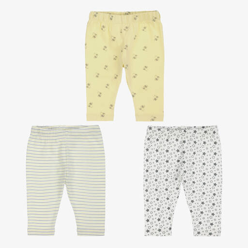 Childrensalon Essentials-Yellow Organic Cotton Baby Leggings (3 Pack) | Childrensalon Outlet