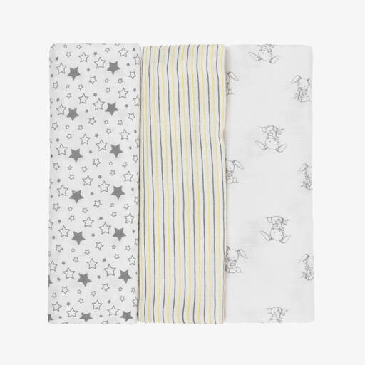Childrensalon Essentials-Yellow Organic Muslin Squares (3 Pack) | Childrensalon Outlet