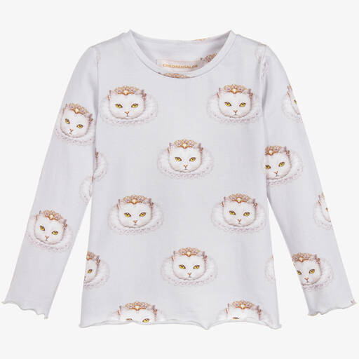 Magical Prints by CHILDRENSALON-Girls Grey Cotton Jersey Top | Childrensalon Outlet