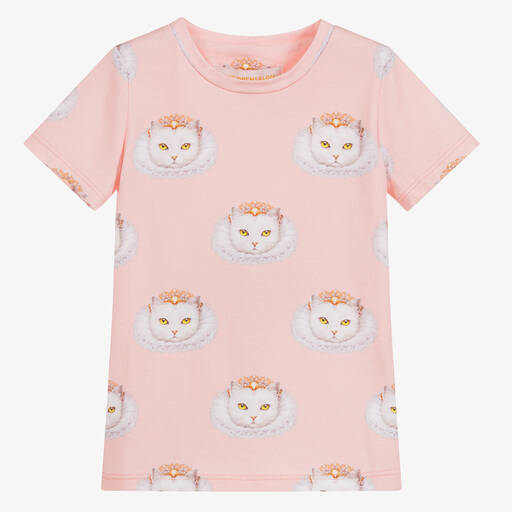 Magical Prints by CHILDRENSALON-Girls Pink Cotton T-Shirt | Childrensalon Outlet
