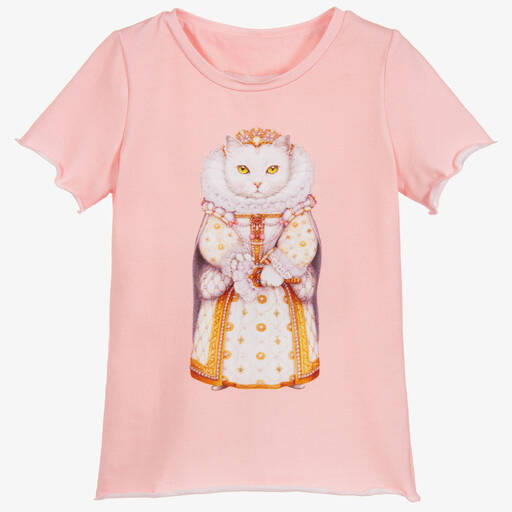 Magical Prints by CHILDRENSALON-Girls Pink Cotton T-Shirt | Childrensalon Outlet