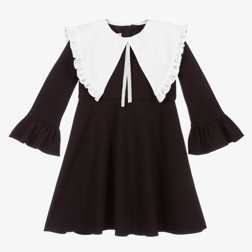 Childrensalon Occasions-Girls Black Milano Jersey Dress | Childrensalon Outlet