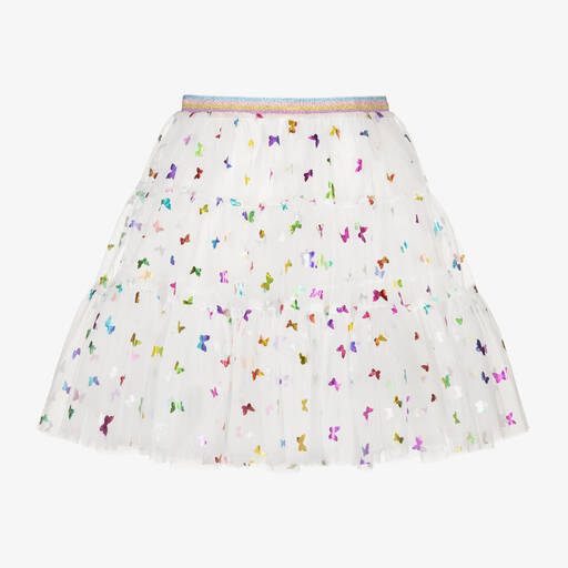 Childrensalon Occasions-Белая юбка из тюля с бабочками для девочек | Childrensalon Outlet