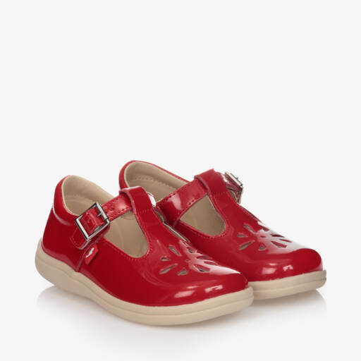 Chipmunks-Girls Classic Red Leather Shoes | Childrensalon Outlet