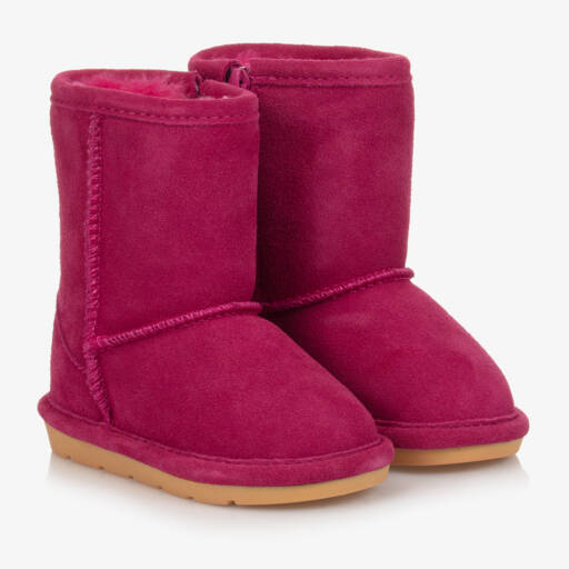 Chipmunks-Girls Fuchsia Suede Ankle Boots | Childrensalon Outlet