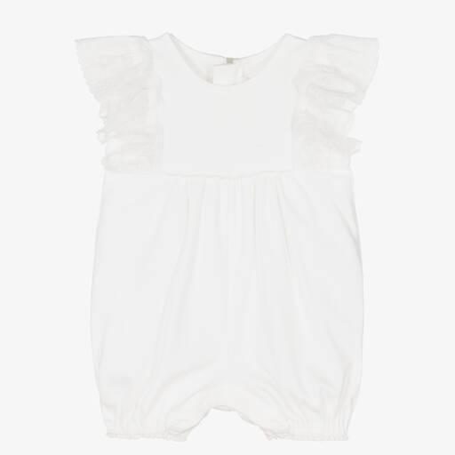Chloé-Baby Girls Ivory Cotton Lace Shortie | Childrensalon Outlet