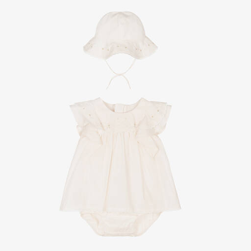 Chloé-Baby Girls Pink Cotton Dress Set | Childrensalon Outlet