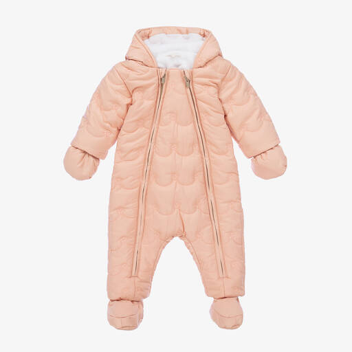 Chloé-Rosafarbener Schneeanzug für weibliche Babys | Childrensalon Outlet