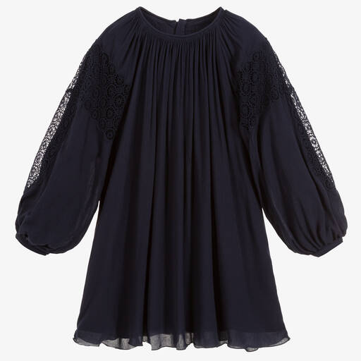 Chloé-Blue Couture Crêpe Dress | Childrensalon Outlet