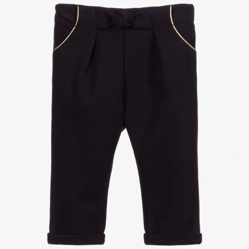 Chloé-بنطلون أطفال بناتي ميلانو جيرسي لون كحلي | Childrensalon Outlet