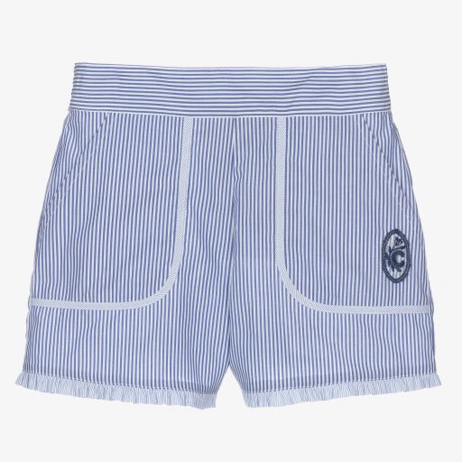 Chloé-Blue & White Striped Shorts | Childrensalon Outlet