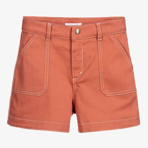 Chloé-Dark Pink Cotton Shorts | Childrensalon Outlet